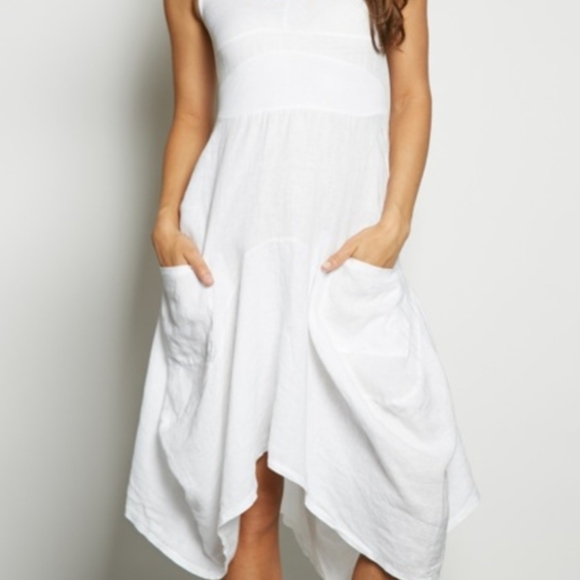 INIZIO Linen Magic Dress Wearable Art in Chartreuse - Picture 5 of 5